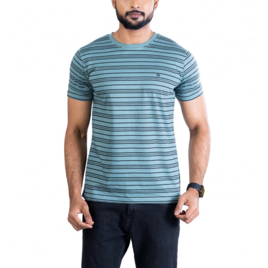 Indoraa Men's Casual Cotton Printed Round Neck Half Sleeve T-Shirt (Gery)