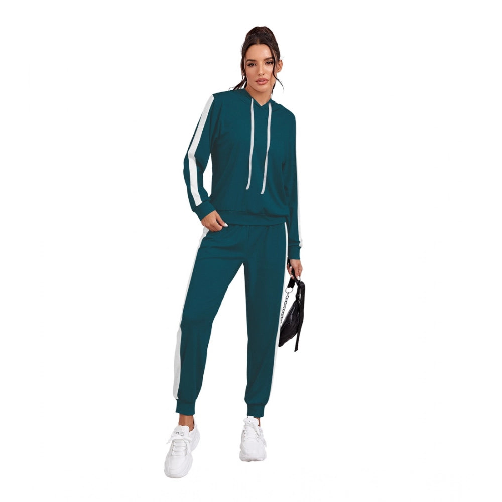 Indoraa Women's Knitting stretchable Solid Hooded Neck Full Sleeve Track Suit (Morpich)