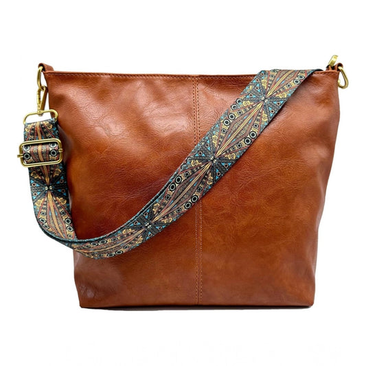 indoraa Women's PU Leather Medium Sling bag Zipper Handbag (Brown)