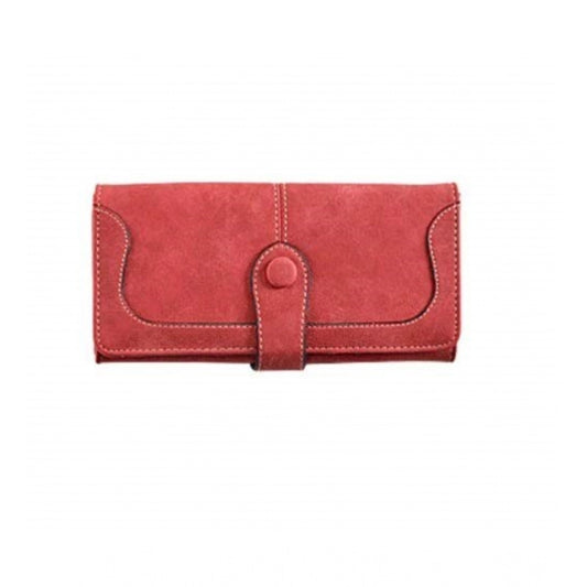 indoraa Women's Faux Leather Medium Snap Button Wallet (Red)