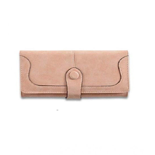 indoraa Women's Faux Leather Medium Snap Button Wallet (Khakhi)