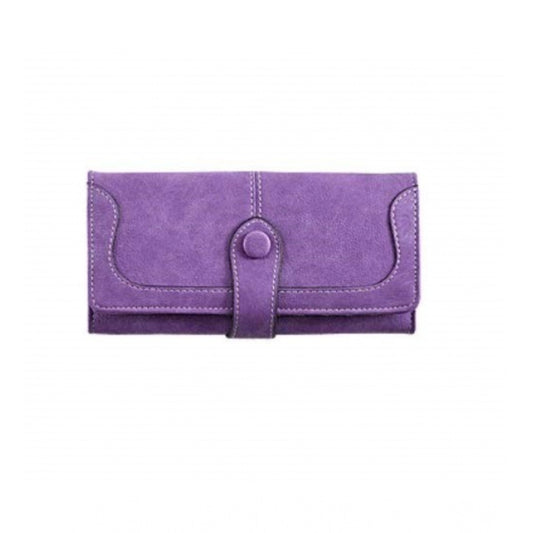indoraa Women's Faux Leather Medium Snap Button Wallet (Purple)
