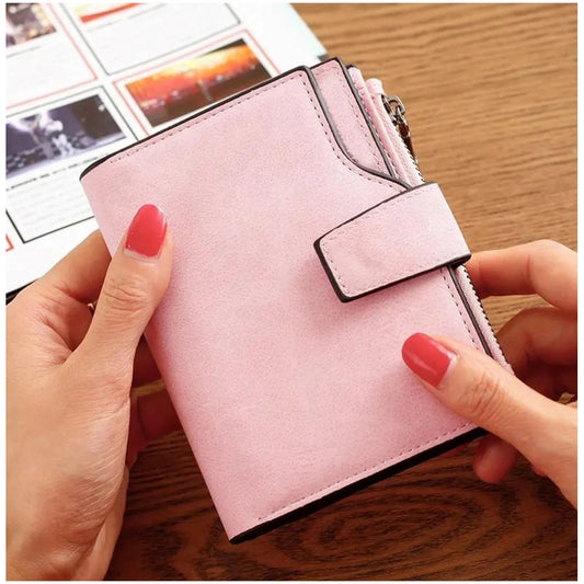 indoraa Women's Vegan Leather Small Zipper Wallet (RoseGlod)