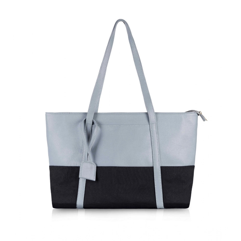 indoraa Women's Faux Leather Large Shoulder Zipper Handbag (Light Blue)