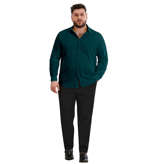 Indoraa Mens Casual Cotton Solid Full Sleeve Shirt (Rama)