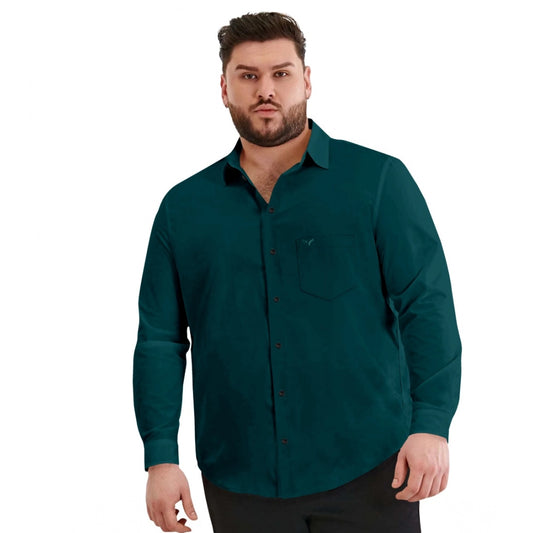Indoraa Mens Casual Cotton Solid Full Sleeve Shirt (Rama)