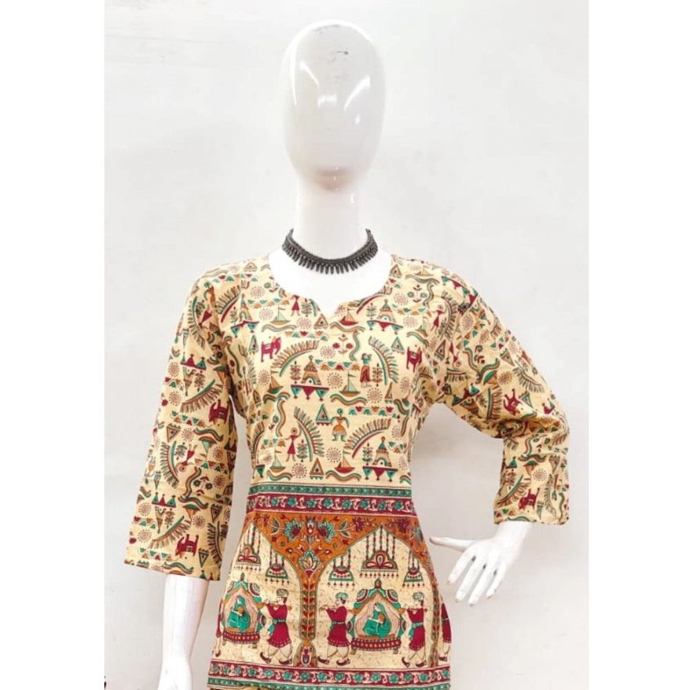 Indoraa Women's Cotton Jaipuri Printed 3-4th Sleeve Co ord Set (Multicolor)
