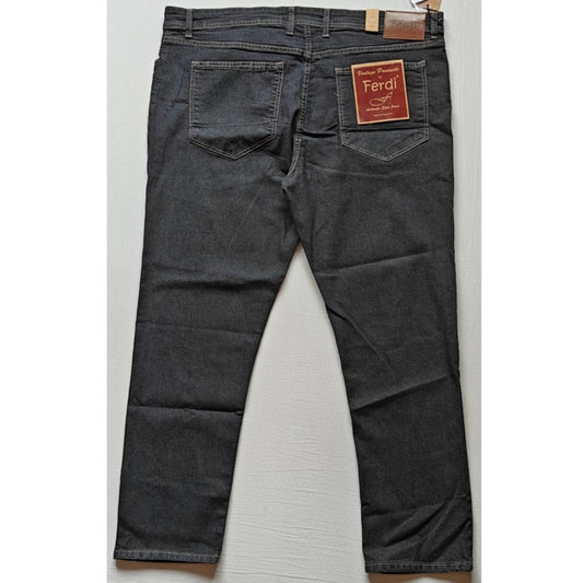 Indoraa Men's Cotton Blended Solid Plus Size Jeans (Dark Grey)
