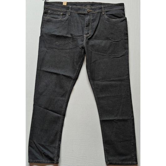 Indoraa Men's Cotton Blended Solid Plus Size Jeans (Dark Grey)