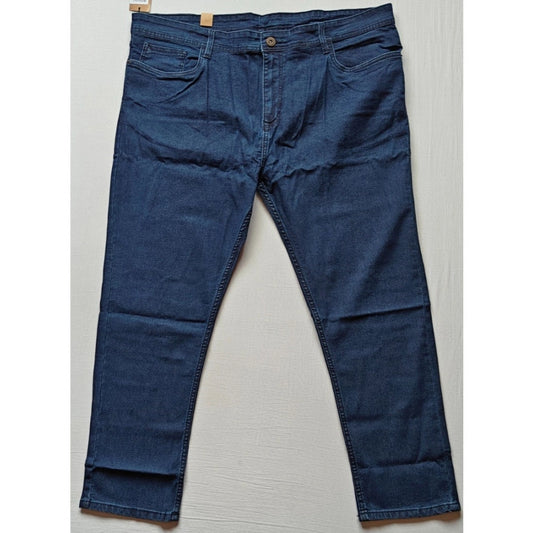 Indoraa Men's Cotton Blended Solid Plus Size Jeans (Dark Blue)