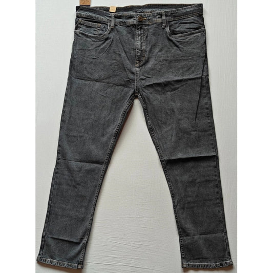 Indoraa Men's Cotton Blended Solid Plus Size Jeans (Dark Grey)