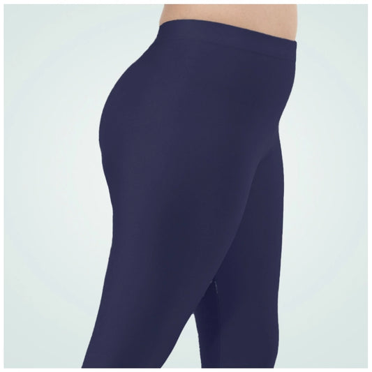Indoraa Women's Cotton Blended Solid Shimmer Ankle leggings (Navy Blue)