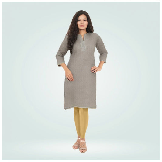 Indoraa Women's Cotton Blended Solid Shimmer Ankle leggings (Beige)