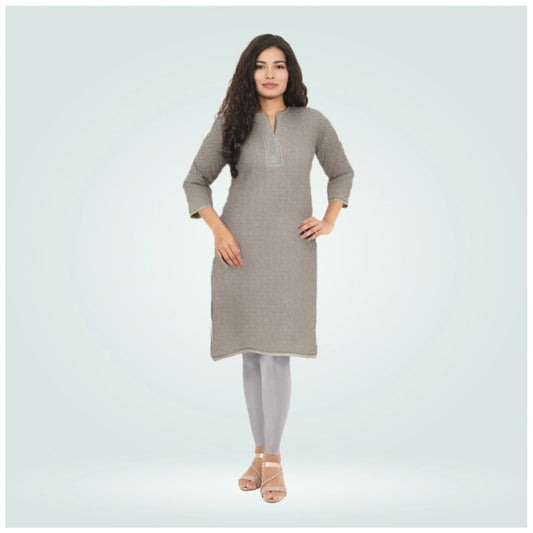 Indoraa Women's Cotton Blended Solid Shimmer Ankle leggings (Silver Gray)