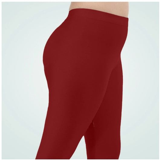 Indoraa Women's Cotton Blended Solid Shimmer Ankle leggings (Maroon)