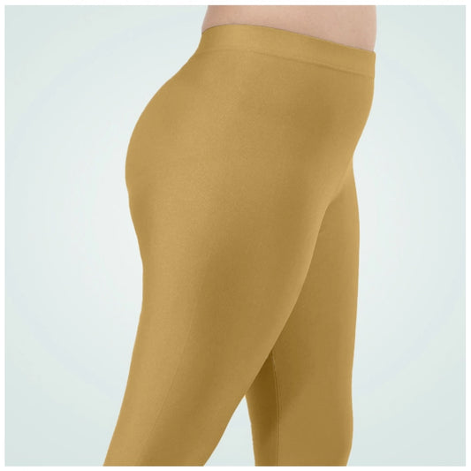 Indoraa Women's Cotton Blended Solid Shimmer Ankle leggings (Beige)