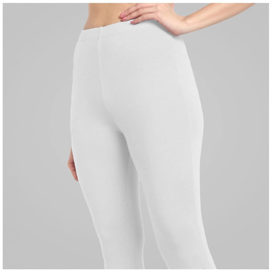 Indoraa Women's Cotton Blended Solid Ankle legging (White)