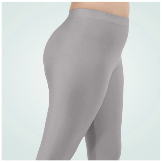 Indoraa Women's Cotton Blended Solid Shimmer Ankle leggings (Silver Gray)