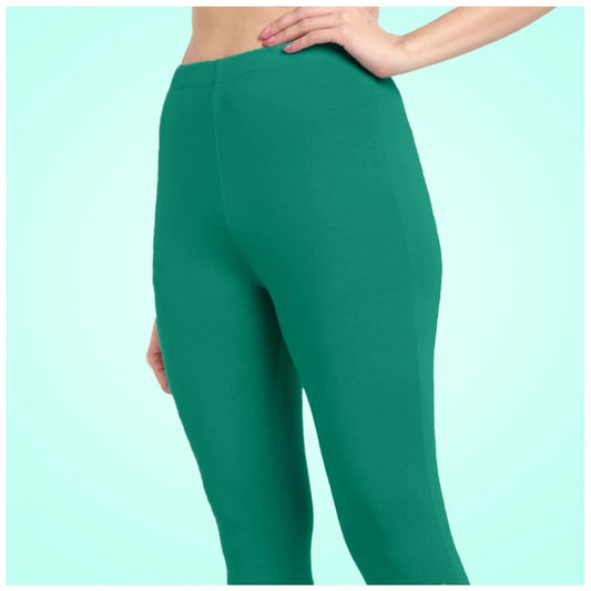 Indoraa Women's Cotton Blended Solid Ankle legging (Rama Green)