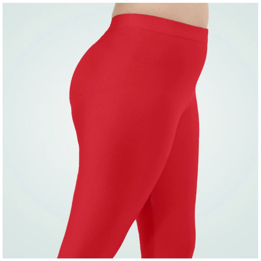 Indoraa Women's Cotton Blended Solid Shimmer Ankle leggings (Red)
