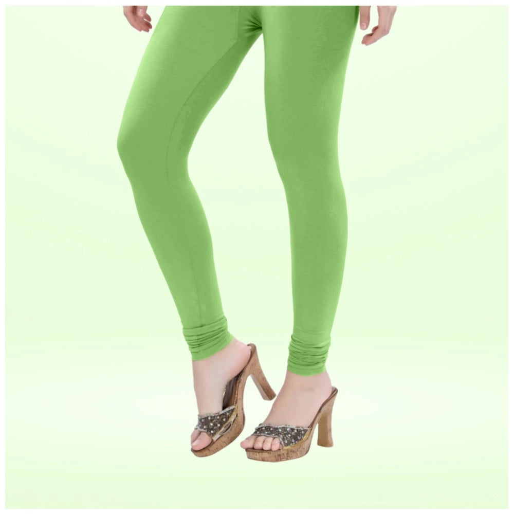 Indoraa Women's Cotton Blended Solid Churidar leggings (Pista Green)