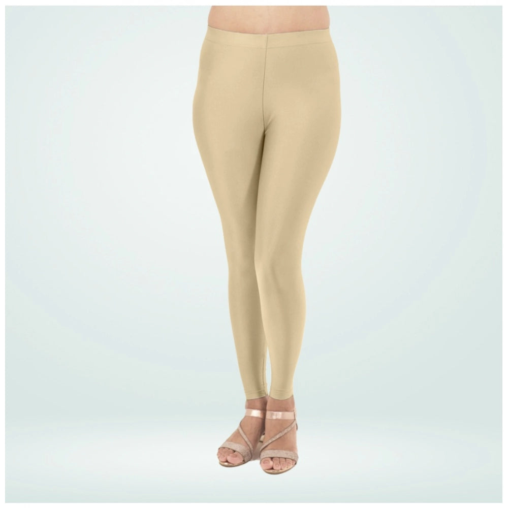 Indoraa Women's Cotton Blended Solid Shimmer Ankle leggings (New Skin)