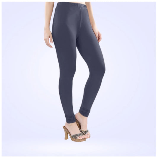 Indoraa Women's Cotton Blended Solid Churidar leggings (Navy)