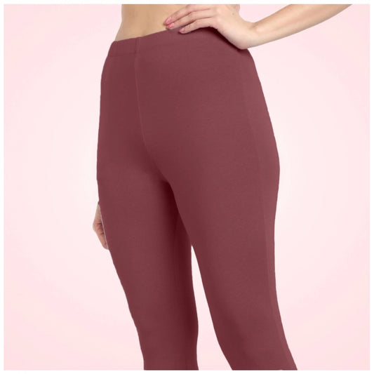 Indoraa Women's Cotton Blended Solid Ankle legging (Maroon)