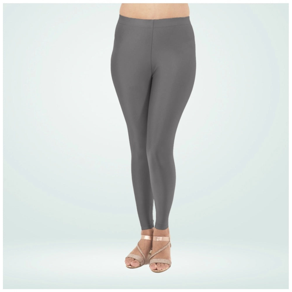 Indoraa Women's Cotton Blended Solid Shimmer Ankle leggings (Dark Gray)