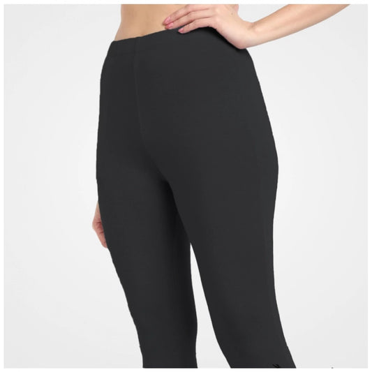 Indoraa Women's Cotton Blended Solid Ankle legging (Black)