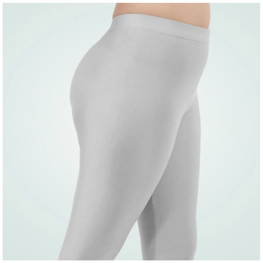 Indoraa Women's Cotton Blended Solid Shimmer Ankle leggings (Silver)