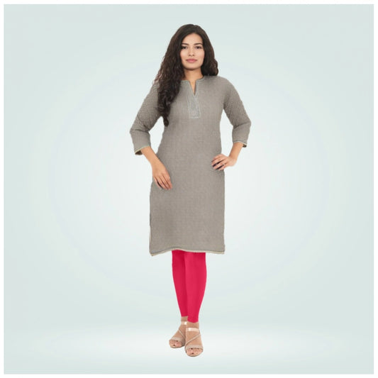 Indoraa Women's Cotton Blended Solid Shimmer Ankle leggings (Rani)