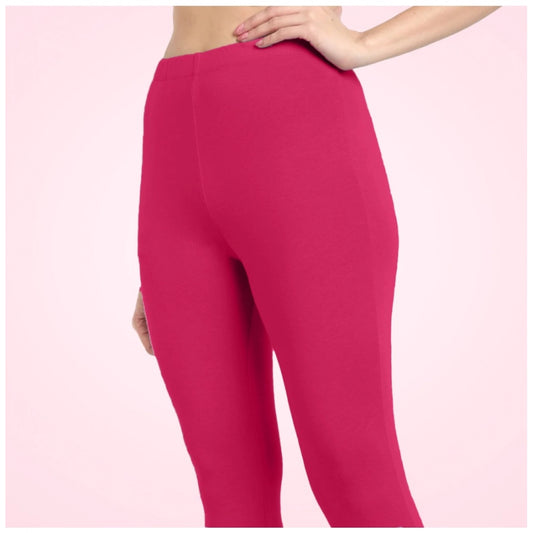 Indoraa Women's Cotton Blended Solid Ankle legging (Rani)