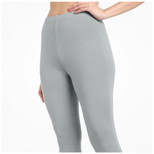 Indoraa Women's Cotton Blended Solid Ankle legging (Silver Gray)